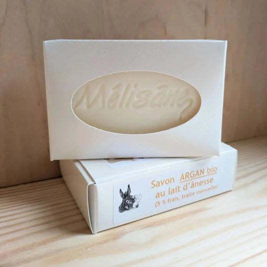 Savon artisanal au lait d'ânesse et argan Mélisâne