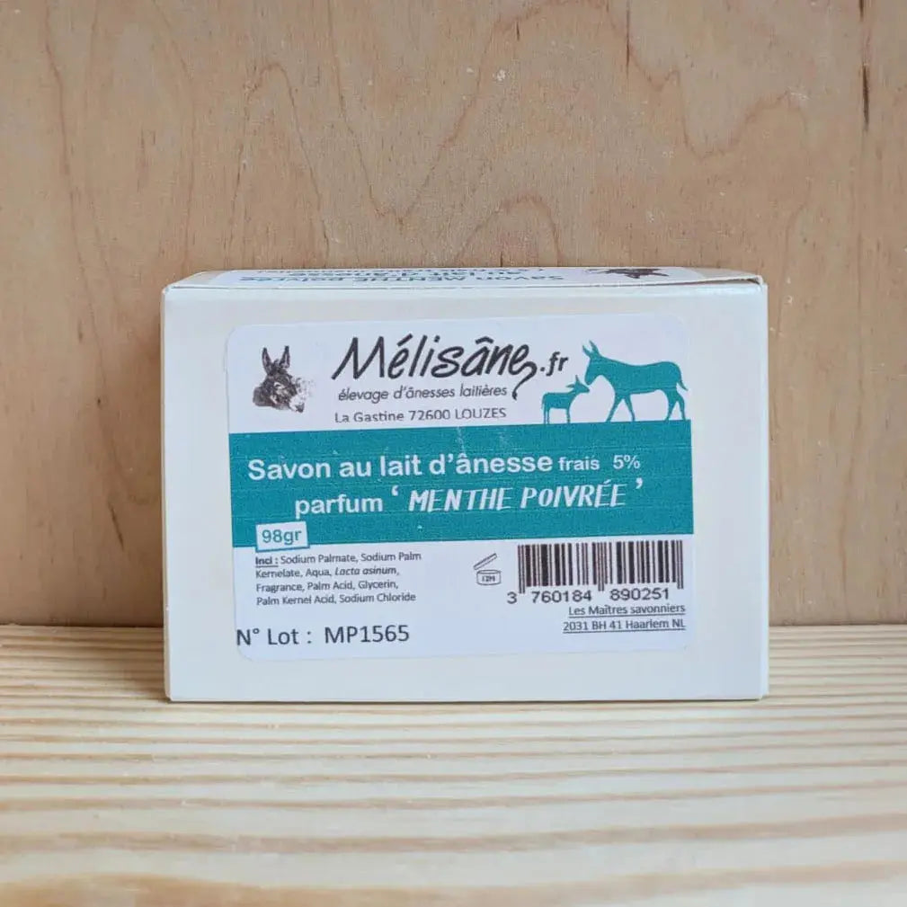 Savon parfum menthe au lait d'ânesse frais Mélisâne