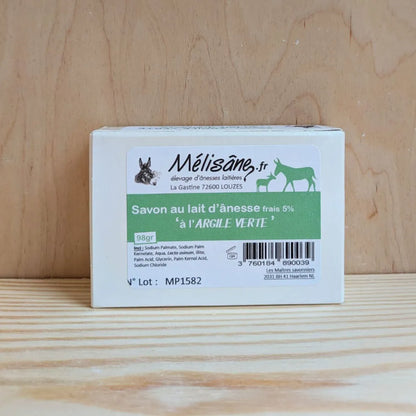 Savon artisanal à l'argile verte et lait d'ânesse frais
