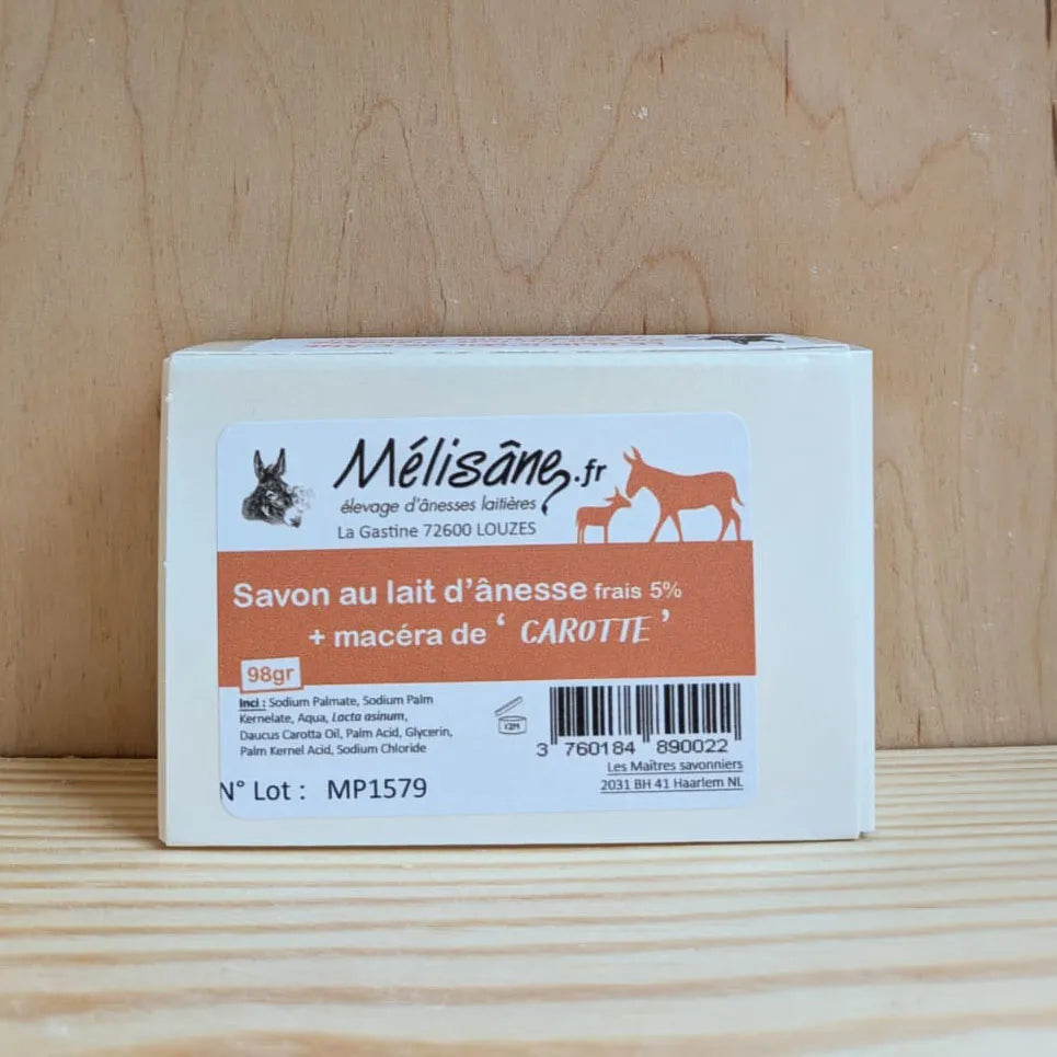 Savon artisanal au lait d'ânesse et huile de carotte