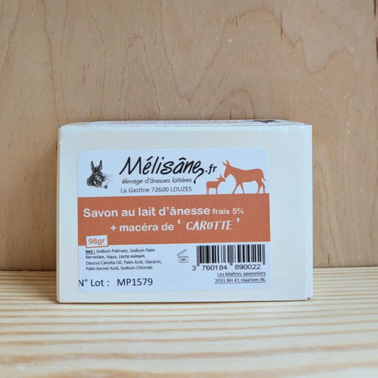Savon artisanal au lait d'ânesse et huile de carotte