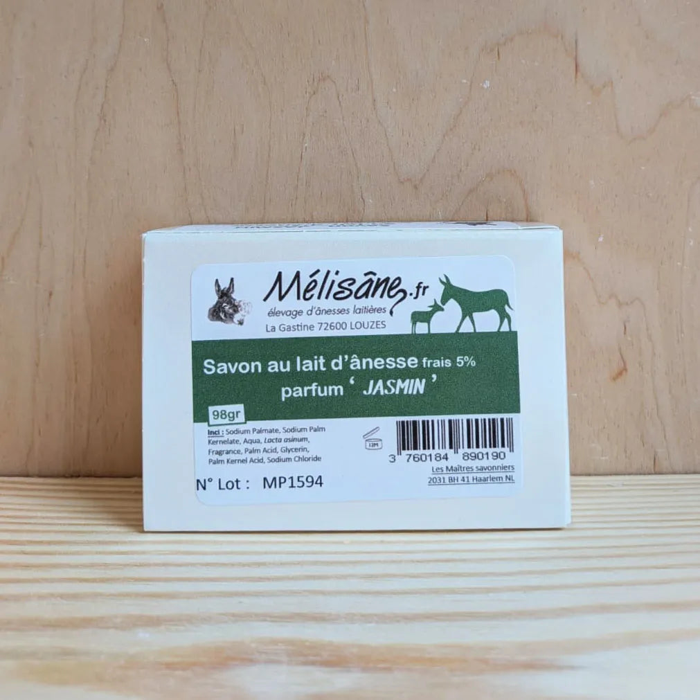 Savon parfum jasmin au lait d'ânesse frais Mélisâne