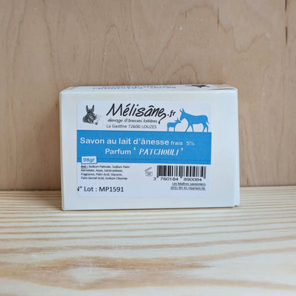 Savon parfum patchouli au lait d'ânesse frais Mélisâne